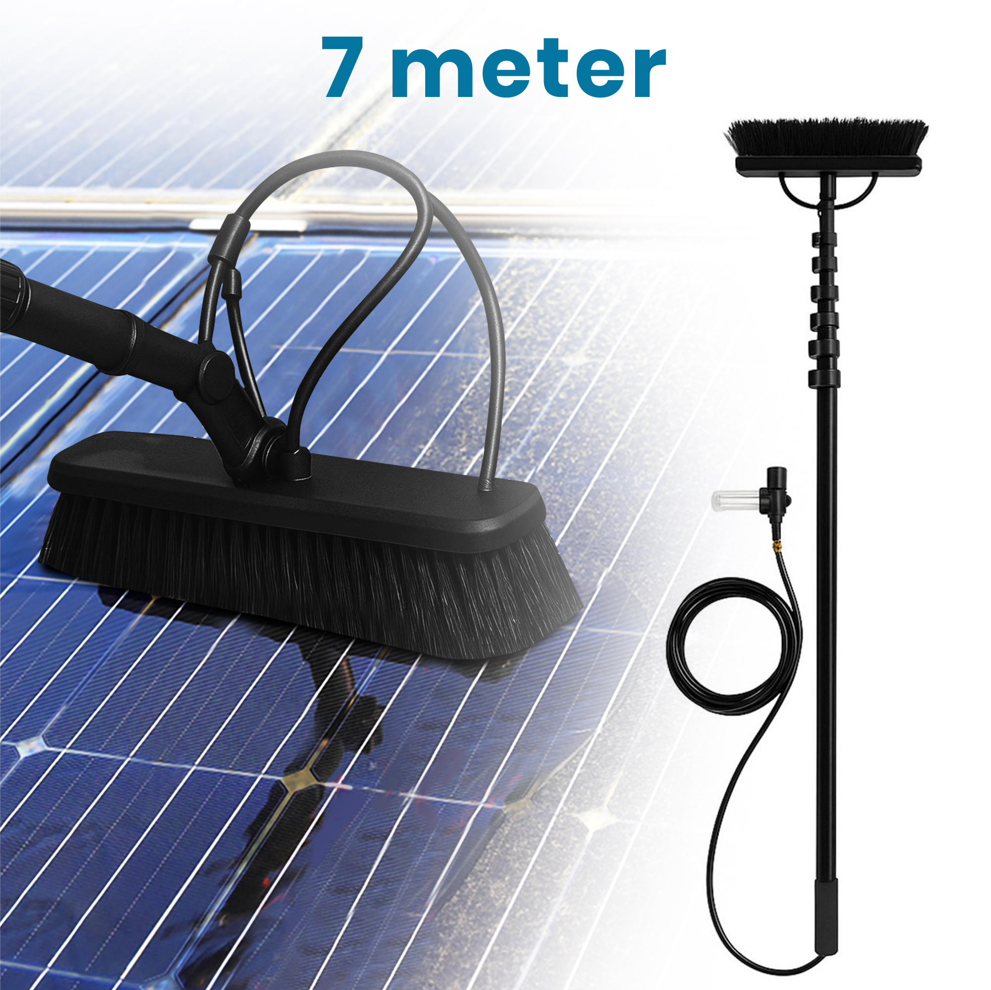 Duradis - 3-in-1 Telescopische wasborstel met waterdoorvoer - 7 meter